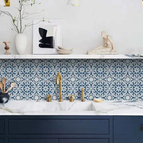 Vista 18 de Alwayspon Adhesivos de transferencia de azulejos de vinilo esmerilado para despegar y pegar, calcomanías autoadhesivas para azulejos de pared
