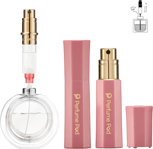 Vista 7 de Perfume Pod FLORA Atomizador de Perfume Recargable, Botella de Perfume con Llenado por la Parte Inferior, Mini Dispensador de Colonia