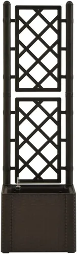 Vista 3 de Cama elevada de jardín con enrejado y sistema de riego automático, cama de jardín elevada, jardineras al aire libre para jardín de hierbas de flores