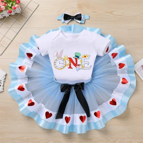 Vista 2 de ODASDO Conjunto de 3 piezas con temática de animla para bebé niña