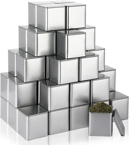 Vista 9 de Suclain 50 latas de té de metal con tapa hermética para té suelto, negro, 8