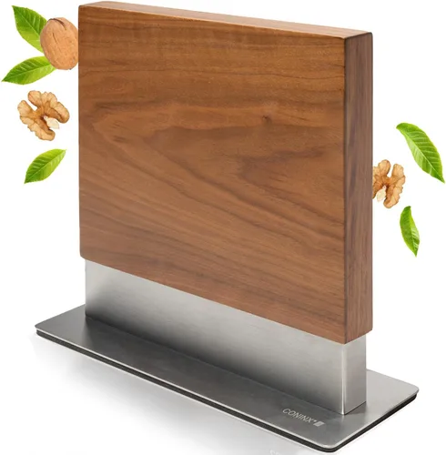 Vista 9 de Coninx Soporte magnético para cuchillo con potente imán, soporte de guarda de madera de bambú, bloque organizador sin cuchillos