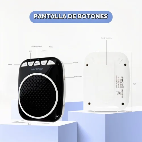 Vista 4 de WinBridge amplificador de voz con micrófono de auriculares con cable