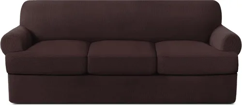 Vista 19 de Fundas para sofá de 2 piezas con cojines en forma de T, fundas de sofá de alta elasticidad para sofá de 1 cojín con 1 fundas individuales de cojín