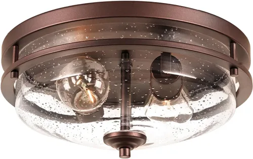 Vista 8 de Edwarmlux Luces de techo de montaje empotrado, 2 luces de granja cerca del techo, lámpara de techo industrial para cocina, pasillo, dormitorio, sala