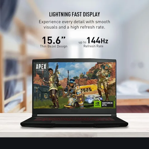 Vista 5 de MSI GF63 - Laptop para juegos FHD de 15.6 pulgadas y 144 Hz, procesador Intel Core i7-12650H de 12ª generación, NVIDIA GeForce RTX 4050 6GB, memoria