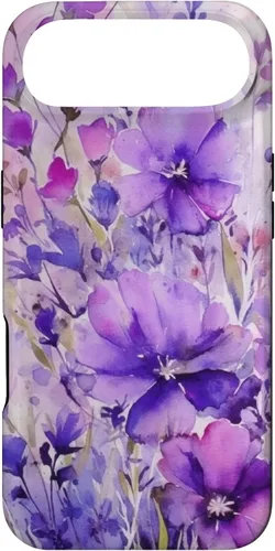 Vista 27 de Purple Lavender Flower Watercolor for Women & Girls Case for iPhone 17