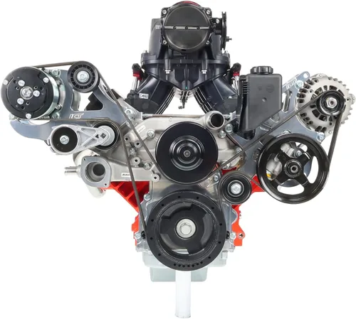 Vista 4 de ICT Billet Kit de soporte para compresor de aire acondicionado compatible con LS Corvette - Sanden 508 A/C LS AC GTO 551474-1