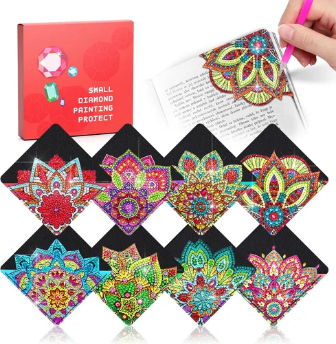 Vista 10 de Marcapáginas de Pintura de Diamantes Forma de Cristal de Rincón DIY Dibujo de Diamantes por Número Pintura de Bordado para Artesanías Regalo