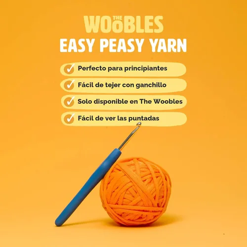 Vista 5 de Woobles Easy Peasy Hilo para Principiantes - Hilo de Ganchillo y Tejer - Mediano #4 Worsted - Mezcla de Algodón-Nailon Todo un amor con leche