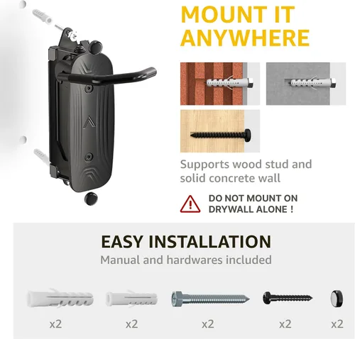 Vista 8 de monTEK Swivel Bike Wall Mount, Bike Hangers for Garage, Space-Saving Vertical Bike Rack, Sturdy Bike Storage Rack Holds Up to 66lbs, Easy to