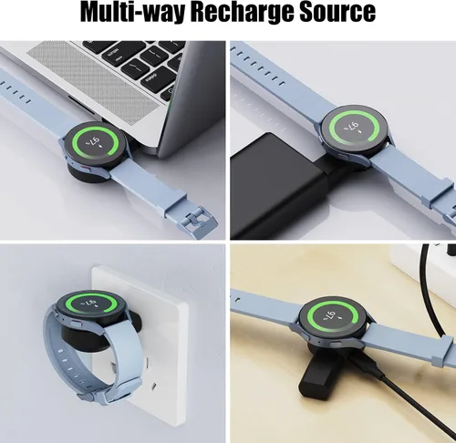 Vista 6 de Cargador de reloj portátil para Galaxy Watch 7/6/6 Classic/5, base de carga de viaje USB giratoria compatible con Galaxy 4 Classic/3 y Active 2