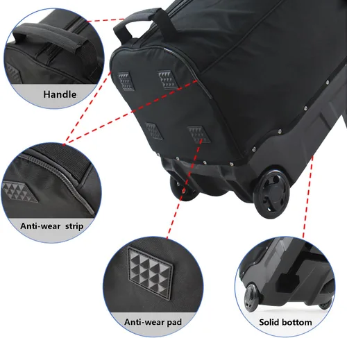 Vista 9 de Wheeled Golf Travel Bag with Stand, Adjustable 2 or 4 Wheels, Thickened Padded Protection, Rolling Travel Case with Handles, with Password Lock