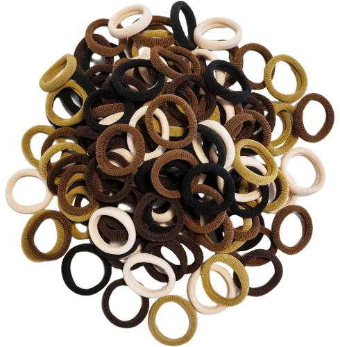 Vista 8 de Cintas elásticas para el pelo de bebé, bandas elásticas para el cabello pequeñas para niñas, bandas elásticas para coletas (negro)