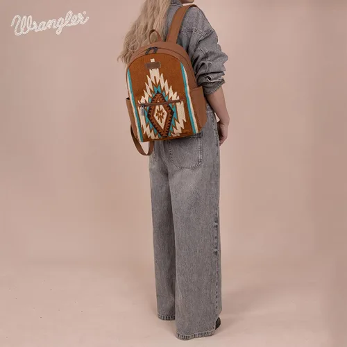 Vista 2 de Montana West Wrangler Aztec - Mochila de punto para mujer, estilo occidental, casual, mochila