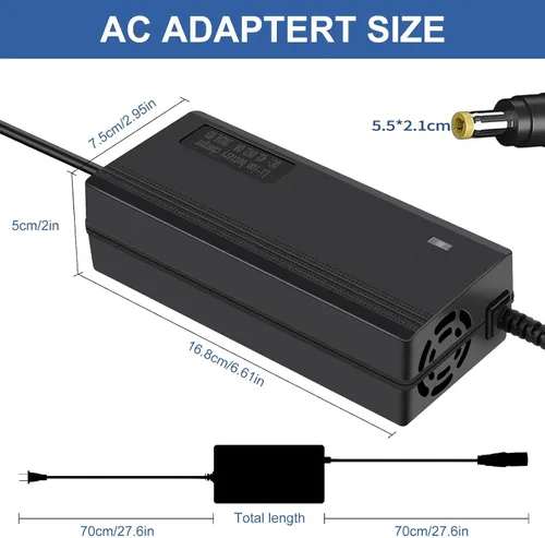 Vista 3 de Cargador de 24 V (máximo 29.4 V) 2 A, adaptador de corriente de CA y CC de repuesto para batería de iones de litio hoverstar 7S de 24 V, 25.2 V