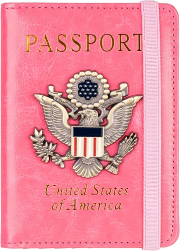 Vista 15 de TOURSUIT Combo de pasaporte y tarjeta de vacunación con bloqueo RFID, estuche protector para documentos de viaje, organizador de pasaporte de cuero