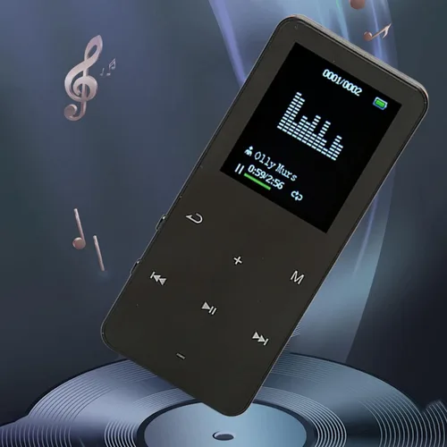 Vista 4 de Reproductor MP3 8G con Bluetooth, pantalla de 1.8 pulgadas, reproductor de música ultra delgado con reproducción de video, reducción de ruido, Negro
