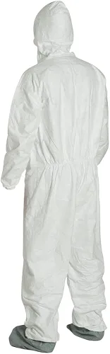 Vista 5 de DuPont Tyvek 400 TY122S Buzo de seguridad desechable, con protector de botas, XL, paquete de 25