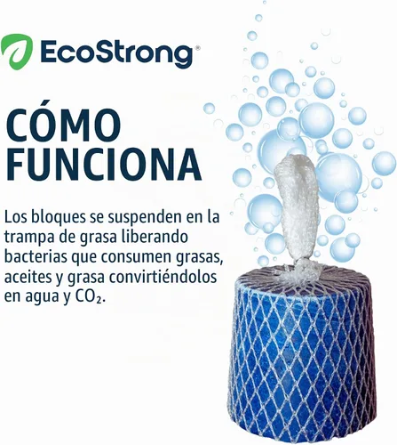 Vista 3 de Eco Strong Tratamiento comercial de trampa de grasa Limpiador de grasa interceptor Bloque microbiano que digiere continuamente las grasas