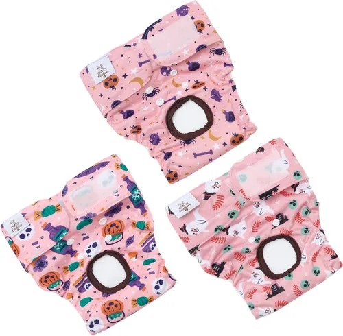 Vista 31 de CuteBone - Pañales para perras, paquete de 3 unidades para perritos, talla XS, D14XS