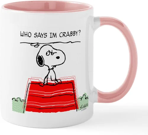 Vista 34 de CafePress Crabby Snoopy - Taza de café de cerámica (11 oz)