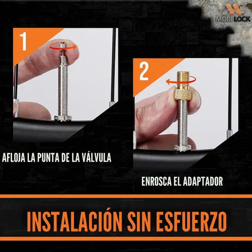 Vista 7 de Adaptador de válvula Presta de latón (paquete de 5 + 10 tapas) – Convierte Presta a Schrader para todo tipo de bicicletas, bicicletas eléctricas
