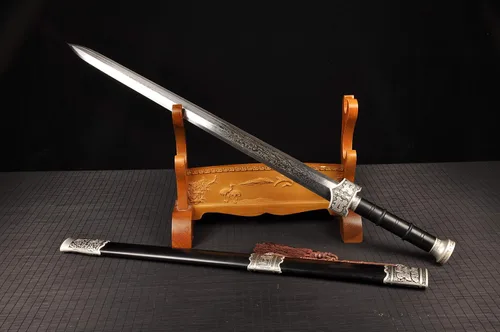 Vista 2 de Espada china de espiga completa de acero plegado de Damasco Zhao Yun