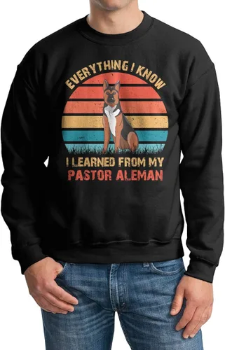 Vista 2 de Everything I Know I Learned from My Pastor Aleman Vintage Retro T-Shirt