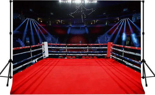 Vista 8 de Telones de fondo de anillo de boxeo para fotografía de 5 x 3 pies, para niños, niños, fiesta de cumpleaños, retrato de adultos, cartel de fiesta