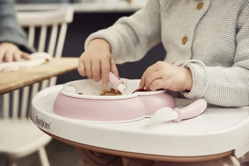 Vista 3 de BABYBJÖRN Juego de alimentación para bebé, rosa polvo, juego de 4 piezas