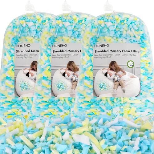 Vista 23 de Relleno de Espuma Viscoelástica con Gel Triturado de 1.13 kg, Relleno Cómodo y Suave para Silla de Puf, Relleno de Espuma Viscoelástica