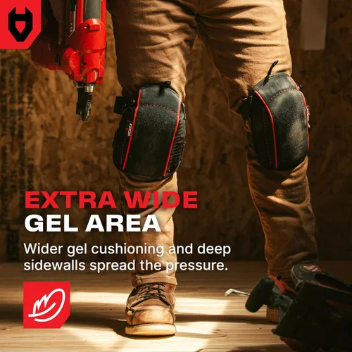 Vista 5 de NoCry Rodilleras de suelo para hombres con gel extra ancho y cojín de espuma gruesa — Rodilleras de cuero antideslizantes seguras para suelos