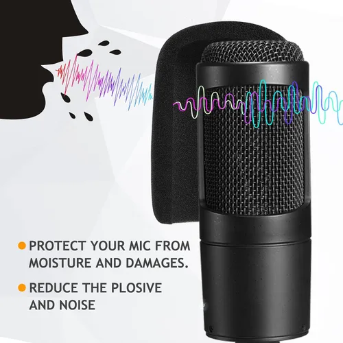 Vista 7 de Audio Technica Soporte de micrófono AT2020 con parabrisas de espuma de montaje de choque, soporte de micrófono AT2020 con soporte de choque