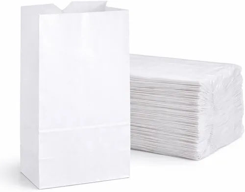 Vista 9 de Perfect Stix Bolsas de Papel Kraft Blanco de 4lb - 5" de Ancho x 9 3/4" de Alto con Fuelle de 3 1/8". Paquete de 100ct (Bolsa Kraft Blanca 4-100)