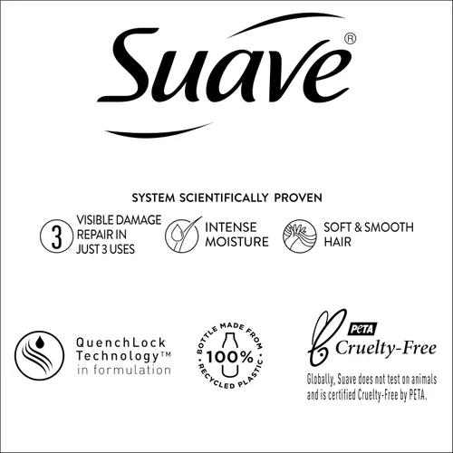 Vista 14 de Suave Champú reparador de daños con aceite de coco, para cabello normal, seco y dañado, con infusión de aceite de coco puro, 28 onzas, paquete de 4