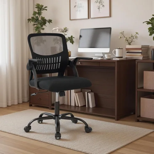 Vista 9 de OLIXIS Silla ergonómica de escritorio de oficina, silla ejecutiva de Negro