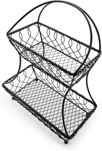Vista 3 de Gourmet Basics by Mikasa Loop and Lattice - Cesta de frutas de metal