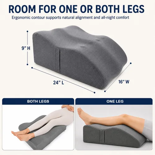 Vista 6 de itcozy - Almohada de elevación de piernas con espuma viscoelástica suave, almohada en forma de cuña para leer, descansar, cirugía, alivia el dolor