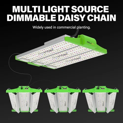Vista 6 de RDJ Bouns Luces de cultivo de 120 W de espectro completo con UV e IR, ángulo de panel ajustable, atenuación de 0-100, cadena de margaritas, luces
