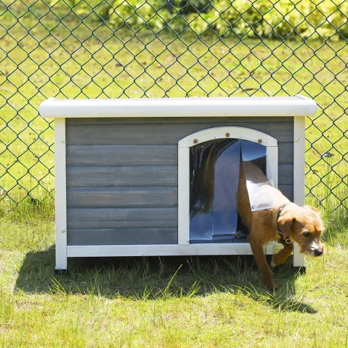 Vista 14 de Petsfit - casetas cuchas de madera para perros pequeños, medianos y perros grandes, resistente a la intemperie para perros, con patas elevadas.