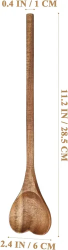 Vista 4 de UPKOCH Cuchara de madera en forma de corazón, cuchara de amor de mango largo para aperitivo, servir, mezclar, utensilio de cocina para embutidos