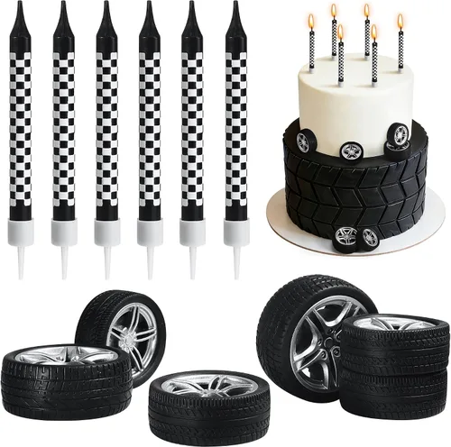 Vista 8 de Velas de cumpleaños de construcción número 1, juego de 12 adornos de construcción para tartas, decoración de pastel de excavadora para cumpleaños