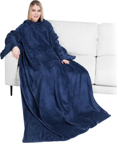 Vista 26 de PAVILIA Wearable Blanket with Sleeves for Adult Women Men, Cozy Fleece Warm Wrap Throw with Arms, Gifts for Christmas, Wife