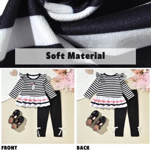 Vista 5 de Aalizzwell Ropa de otoño para niña pequeña, peplum tops y pantalones