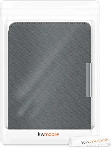 Vista 7 de kwmobile Funda compatible con Amazon Kindle Paperwhite - Funda protectora de nailon para lector electrónico - Antracita