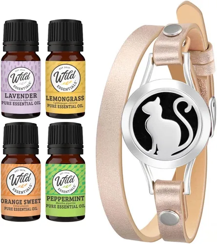 Vista 24 de Wild Essentials - Pulsera de cuero con aceite esencial, Cuero