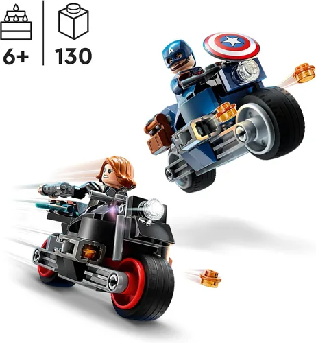 Vista 2 de Lego Marvel 76260 Black Widow y Captain America Motorcycles Avengers Age of Ultron Toy