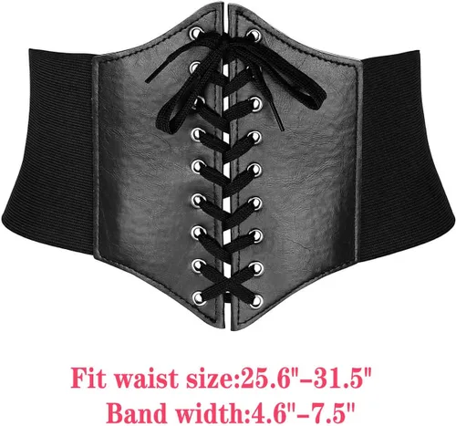 Vista 2 de Ayliss Corsé de cintura con banda ancha elástica para mujer, color negro