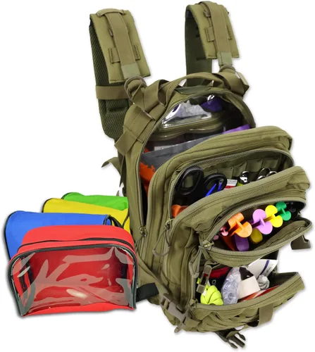Vista 7 de Lightning X Stocked EMS/EMT - Mochila médica de primeros auxilios para trauma y sangrado + kit + bolsas, color negro
